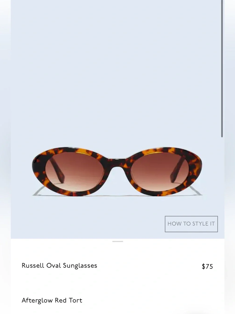Madewell Russell Oval Sunglasses Tortoise Afterglow Red Tort